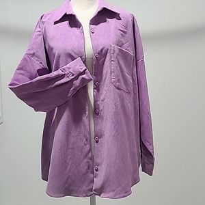 ZARA Oversized Jacket Shirt chic stylish tiktok unisex light purple Size XS New